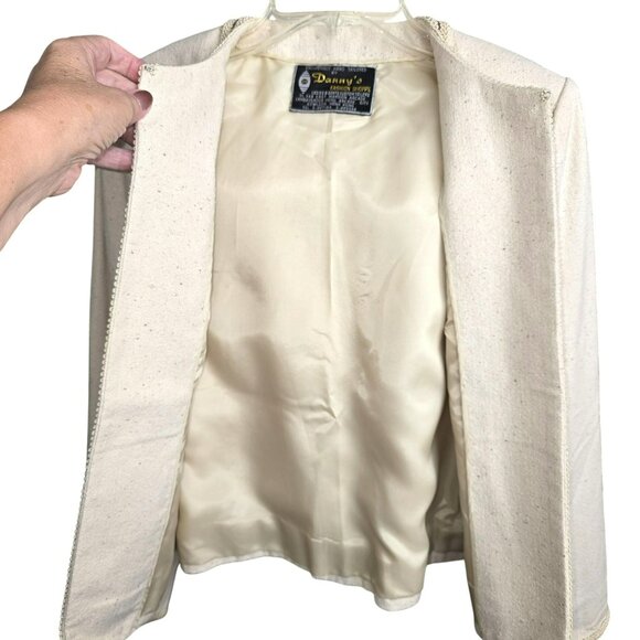 Dannys Fashion Hong Kong Womens Suit Set Jacket Skirt Hand Tailored Beige HS172 - Picture 10 of 16